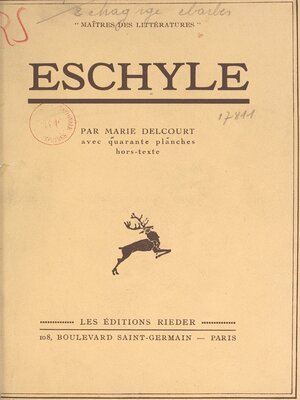 cover image of Eschyle